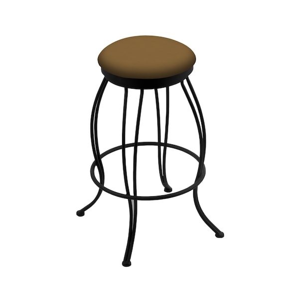 30" Swivel Bar Stool, Black Wrinkle, Canter Saddle Seat
